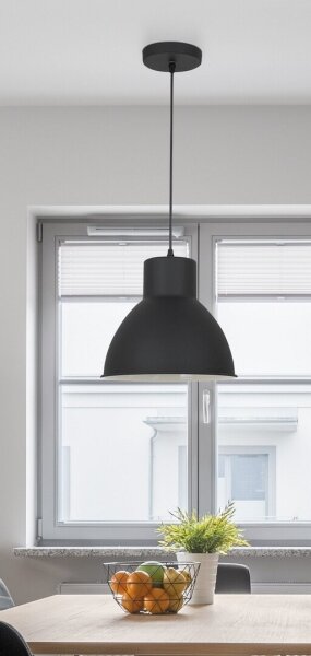 Rabalux 2578 - Lustră DEREK 1xE27/60W/230V negru