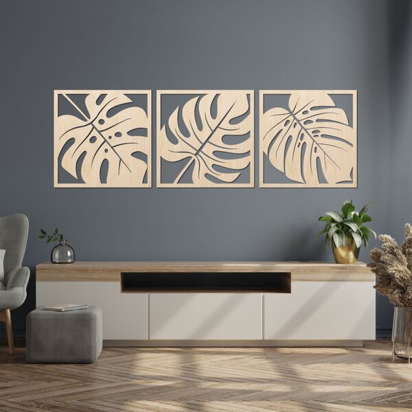 Decorațiune murală din lemn cu monstera | SALAS