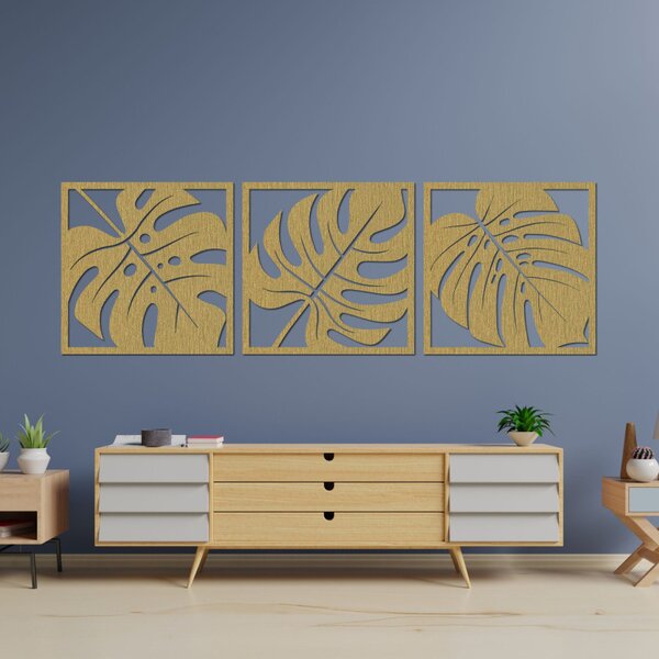 Decorațiune murală din lemn cu monstera | SALAS