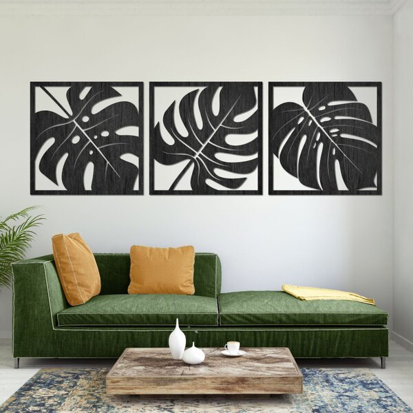 Decorațiune murală din lemn cu monstera | SALAS