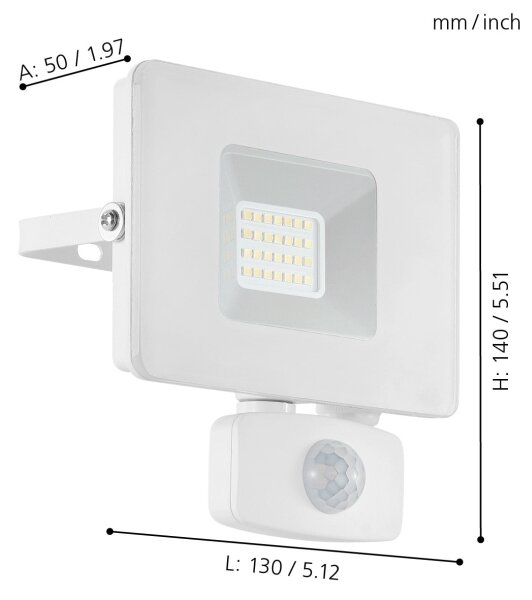 Eglo 33157 - LED proiector cu senzor FAEDO 3 LED/20W/230V