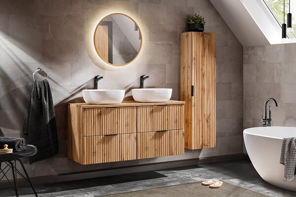 Set dulap Comad Adel Oak ADEL OAK 82-80-B-2S, lavoar Comad Sky SKY80/DP-8099
