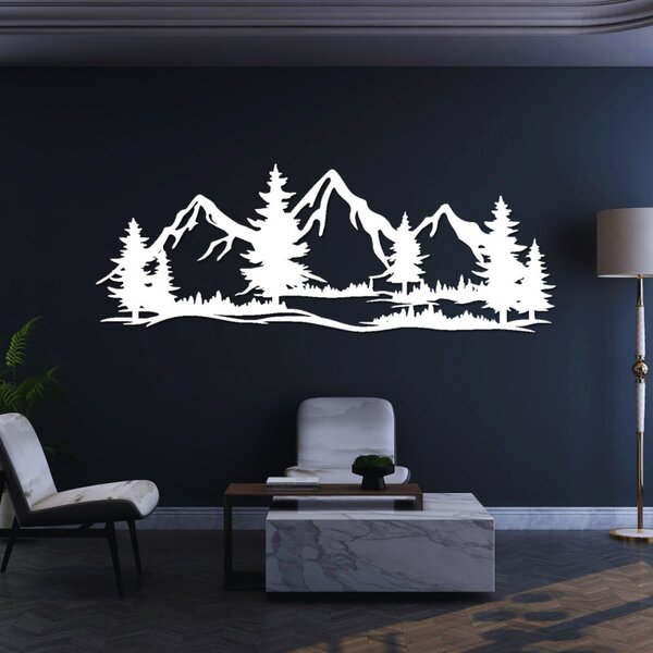 Decorațiune murală din lemn - munți și păduri impunătoare | MAGNA