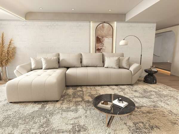 Colțar extensibil dumonde cu ladă de depozitare Berlin XL Enjoy Beige 350x185 cm