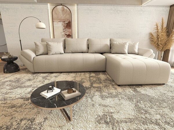 Colțar extensibil dumonde cu ladă de depozitare Berlin XL Enjoy Beige 350x185 cm II