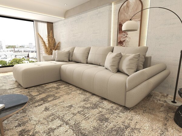 Colțar extensibil dumonde cu ladă de depozitare Berlin XL Enjoy Beige 350x185 cm