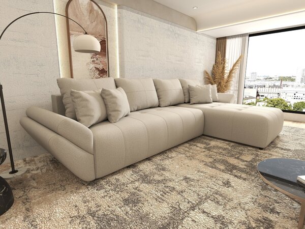Colțar extensibil dumonde cu ladă de depozitare Berlin XL Enjoy Beige 350x185 cm II
