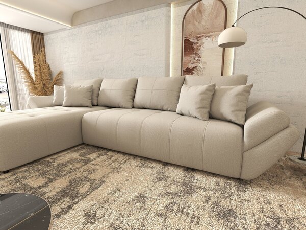 Colțar extensibil dumonde cu ladă de depozitare Berlin XL Enjoy Beige 350x185 cm