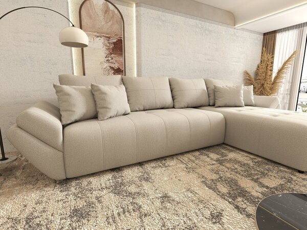 Colțar extensibil dumonde cu ladă de depozitare Berlin XL Enjoy Beige 350x185 cm II