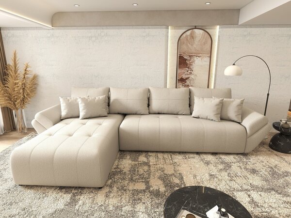 Colțar extensibil dumonde cu ladă de depozitare Berlin XL Enjoy Beige 350x185 cm