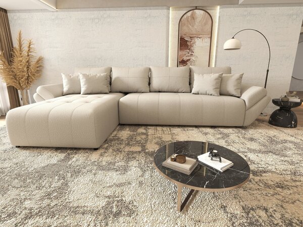 Colțar extensibil dumonde cu ladă de depozitare Berlin XL Enjoy Beige 350x185 cm
