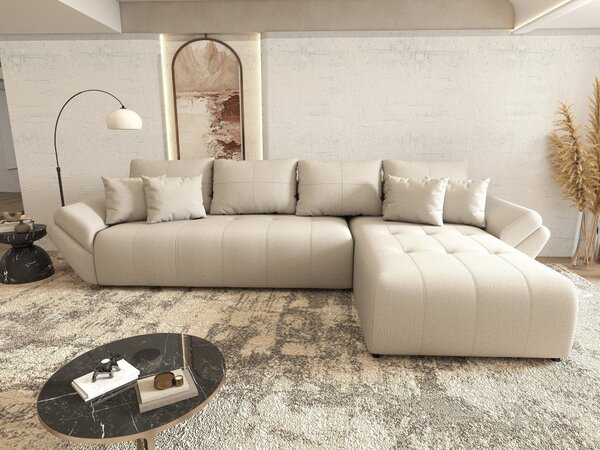 Colțar extensibil dumonde cu ladă de depozitare Berlin XL Enjoy Beige 350x185 cm II