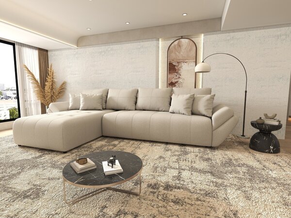 Colțar extensibil dumonde cu ladă de depozitare Berlin XL Enjoy Beige 350x185 cm