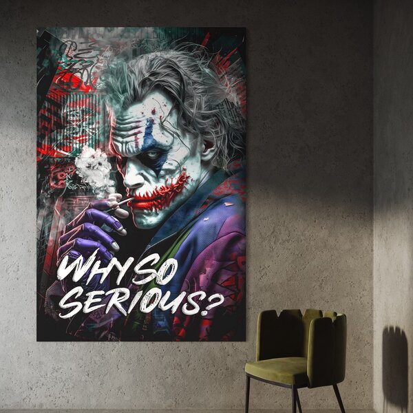 Tablou Canvas Premium LuxCanva® A1235, Why So Serios? , Decorativ, Living, Joker, Film, Actor, Thriller, Dormitor, Culori Vibrante
