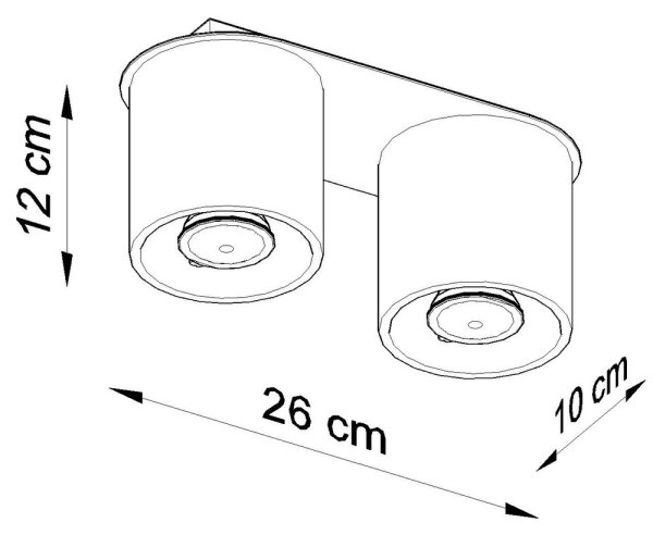 Plafonieră ORBIS 2 2xGU10/40W/230V gri