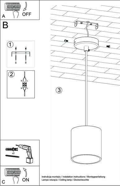 Lustră pe cablu ORBIS 1 1xGU10/40W/230V gri