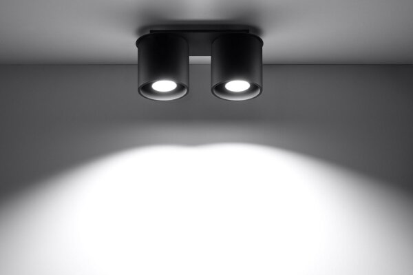 Plafonieră ORBIS 2 2xGU10/40W/230V negru