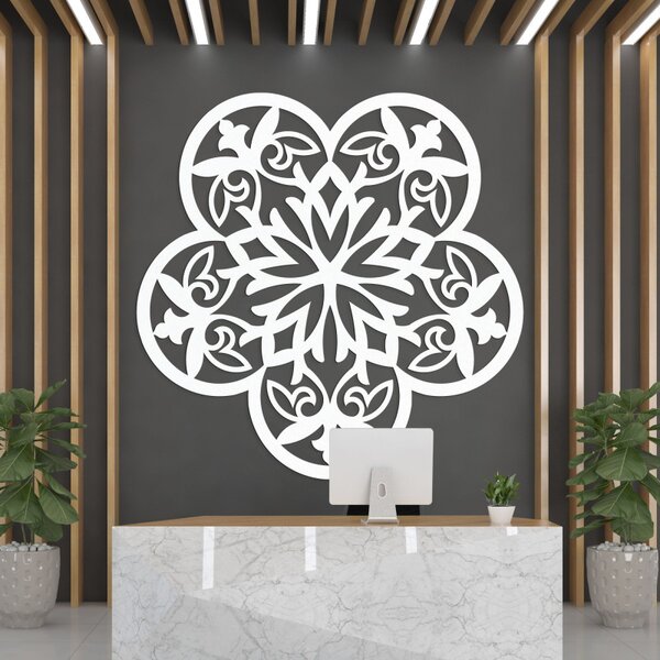 Decor de perete din lemn mandala floare misterioasă - AURELIA