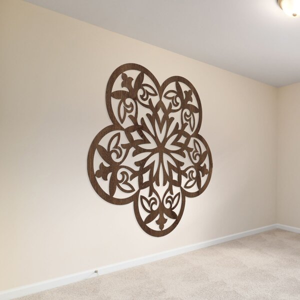 Decor de perete din lemn mandala floare misterioasă - AURELIA