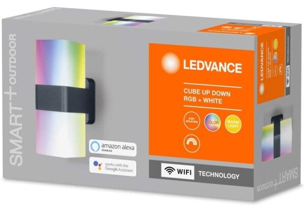 Ledvance - Aplica de perete LED RGB pentru exterior SMART + CUBE LED/13.5W/230V IP44 Wi-Fi