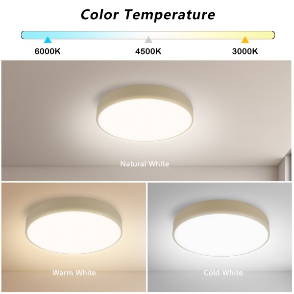 Brilagi - Plafonieră LED POOL, 36W, 230V, 3000/4000/6000K, diam. 30 cm, bej