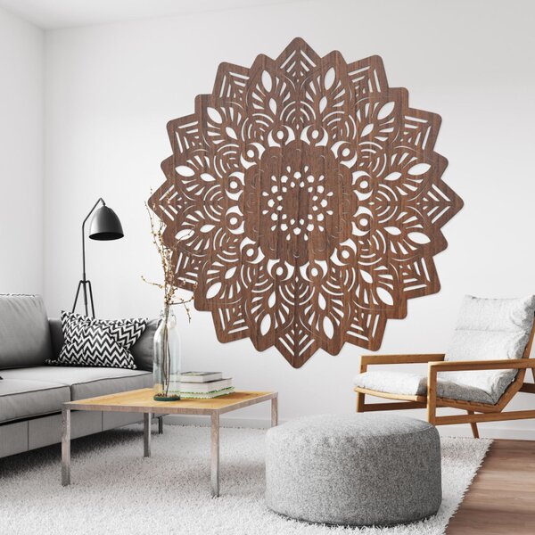 Decorațiune de perete din lemn în formă de mandala soarelui - IGNEUS
