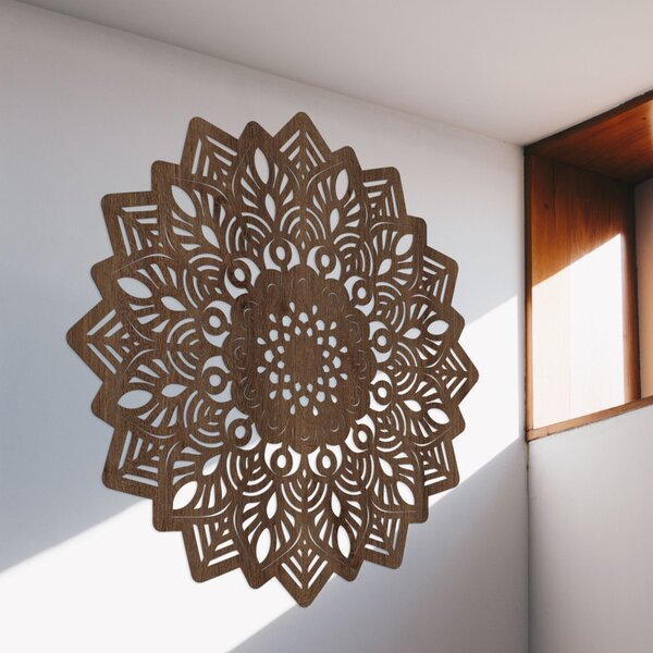 Decorațiune de perete din lemn în formă de mandala soarelui - IGNEUS
