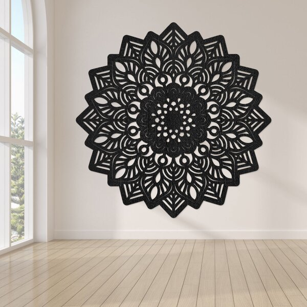 Decorațiune de perete din lemn în formă de mandala soarelui - IGNEUS