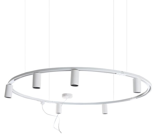 Sistem modern de iluminat pe șină suspendat cu 6 spoturi albe monofazate GU10 50mm - Iconic Ruby Honey