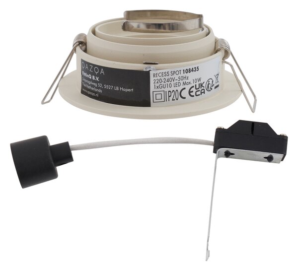 Set de 6 spoturi încastrate moderne bej GU10 50mm rotative și înclinabile - Chuck