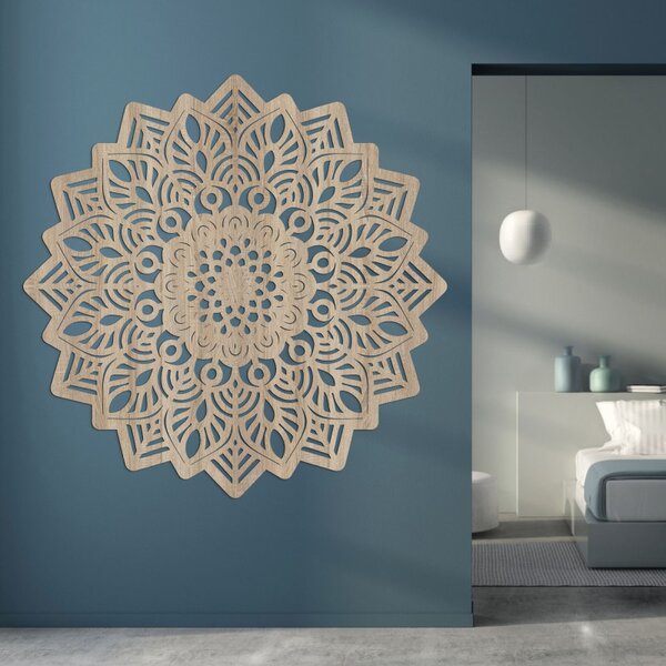 Decorațiune de perete din lemn în formă de mandala soarelui - IGNEUS