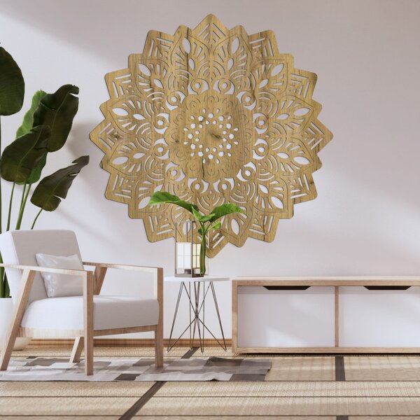 Decorațiune de perete din lemn în formă de mandala soarelui - IGNEUS