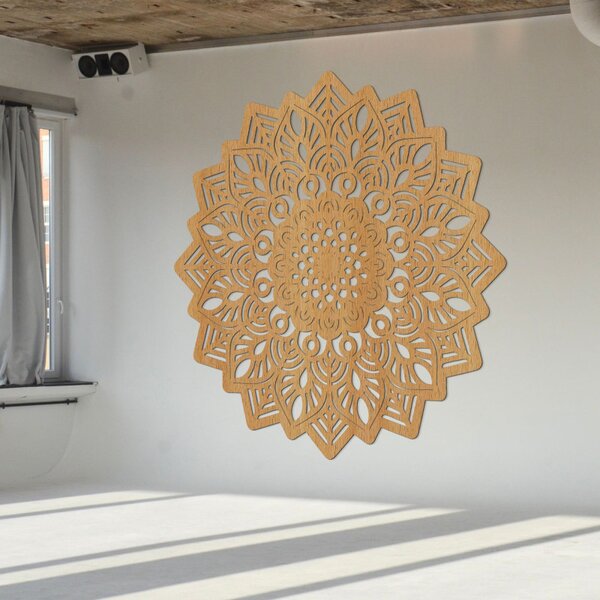 Decorațiune de perete din lemn în formă de mandala soarelui - IGNEUS