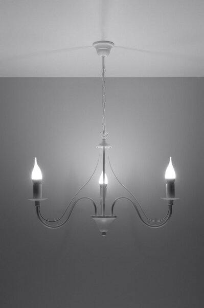 Lustră pe lanț MINERWA 3 3xE14/40W/230V alb