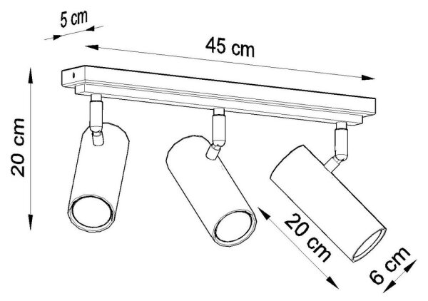 Lampă spot DIREZIONE 3 3xGU10/40W/230V