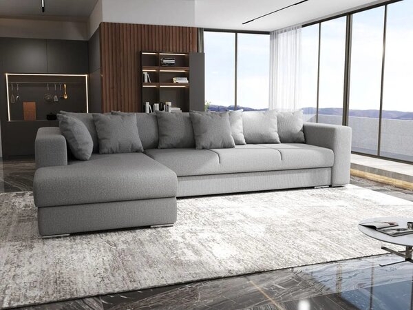 Colțar extensibil dumonde cu ladă de depozitare Gloria Enjoy Grey 320x183 cm