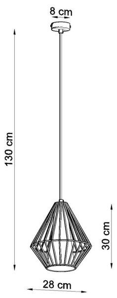Lustră pe cablu DEMI 1xE27/60W/230V negru/alb
