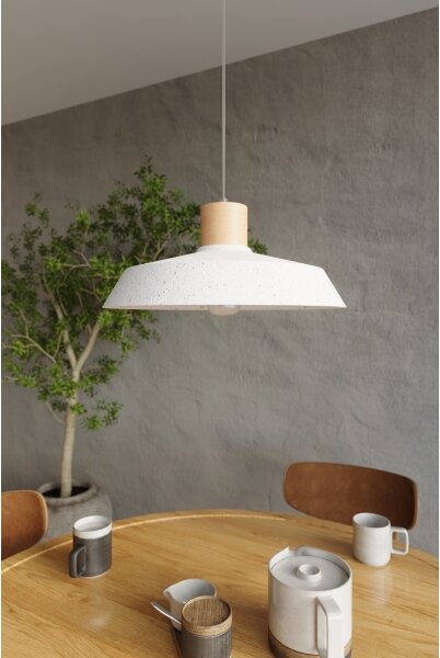 Lustră pe cablu AFRA 1xE27/60W/230V gri/natural lemn Sollux SL.0282