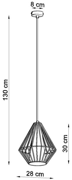 Lustră pe cablu DEMI 1xE27/60W/230V alb