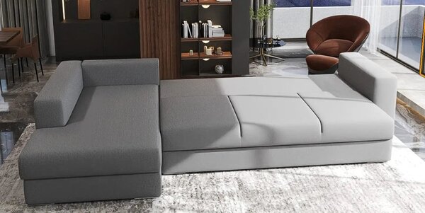 Colțar extensibil dumonde cu ladă de depozitare Gloria Enjoy Grey 320x183 cm