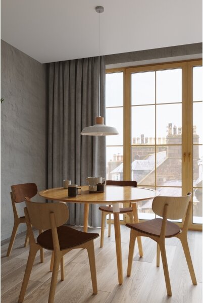 Lustră pe cablu AFRA 1xE27/60W/230V gri/natural lemn Sollux SL.0282