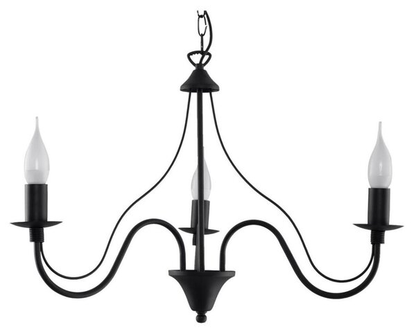 Lustră pe lanț MINERWA 3 3xE14/40W/230V negru