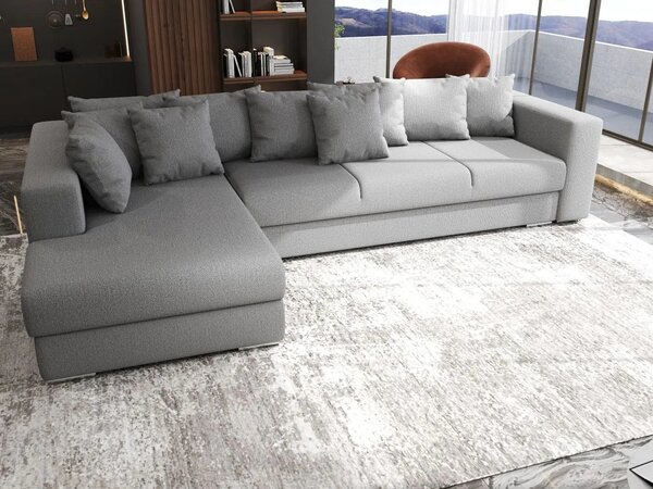 Colțar extensibil dumonde cu ladă de depozitare Gloria Enjoy Grey 320x183 cm