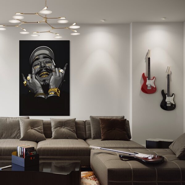 Tablou Canvas Premium LuxCanva® A1221, Post Malone , Decorativ, Living, Austin Richard Post, Rapper, Cantaret, Studio, Culori Vibrante