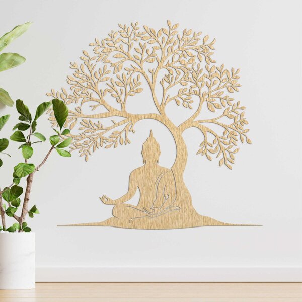 Decor din lemn Buddha și copacul vieții - MEARNE