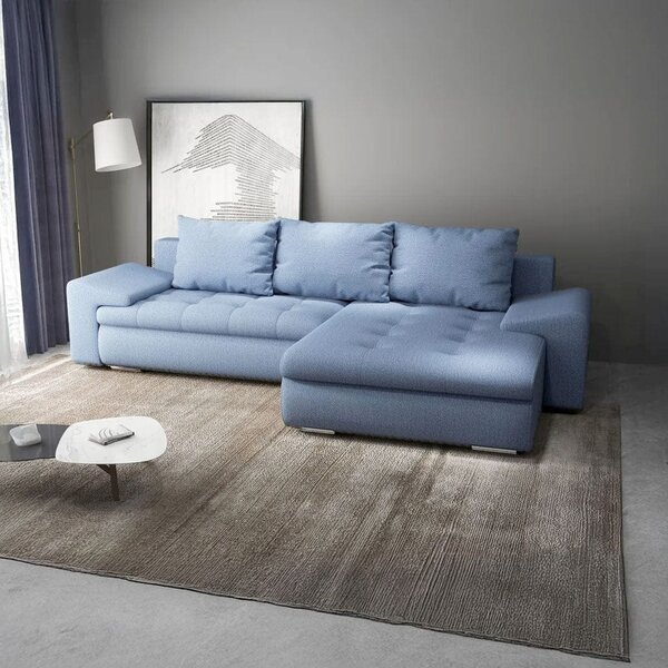 Colțar extensibil dumonde cu ladă de depozitare Leonardo Enjoy Albastru 260x185 cm II