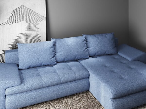 Colțar extensibil dumonde cu ladă de depozitare Leonardo Enjoy Albastru 260x185 cm II