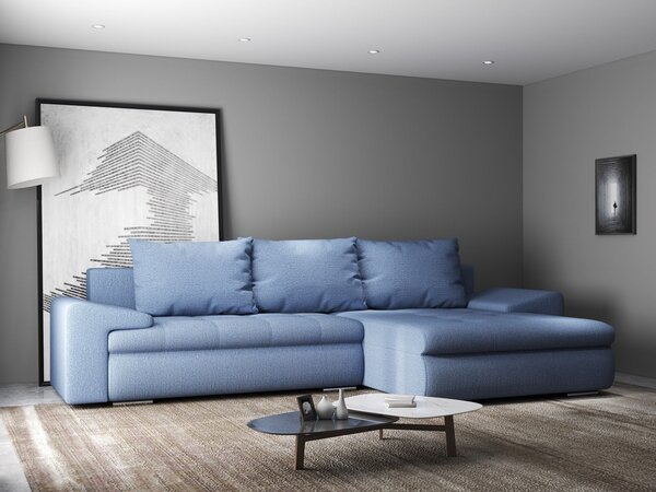 Colțar extensibil dumonde cu ladă de depozitare Leonardo Enjoy Albastru 260x185 cm II