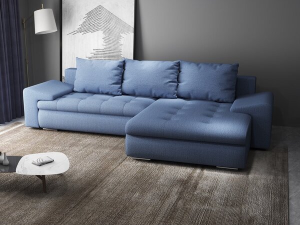 Colțar extensibil dumonde cu ladă de depozitare Leonardo Enjoy Albastru 260x185 cm II
