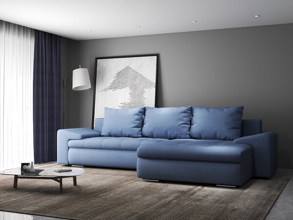 Colțar extensibil dumonde cu ladă de depozitare Leonardo Enjoy Albastru 260x185 cm II